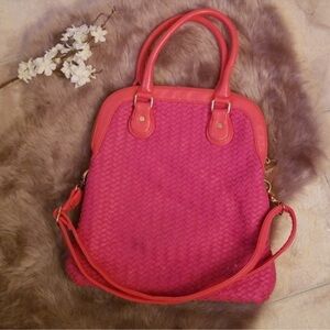 Pink Woven Tote Bag, Purse, Crossbody